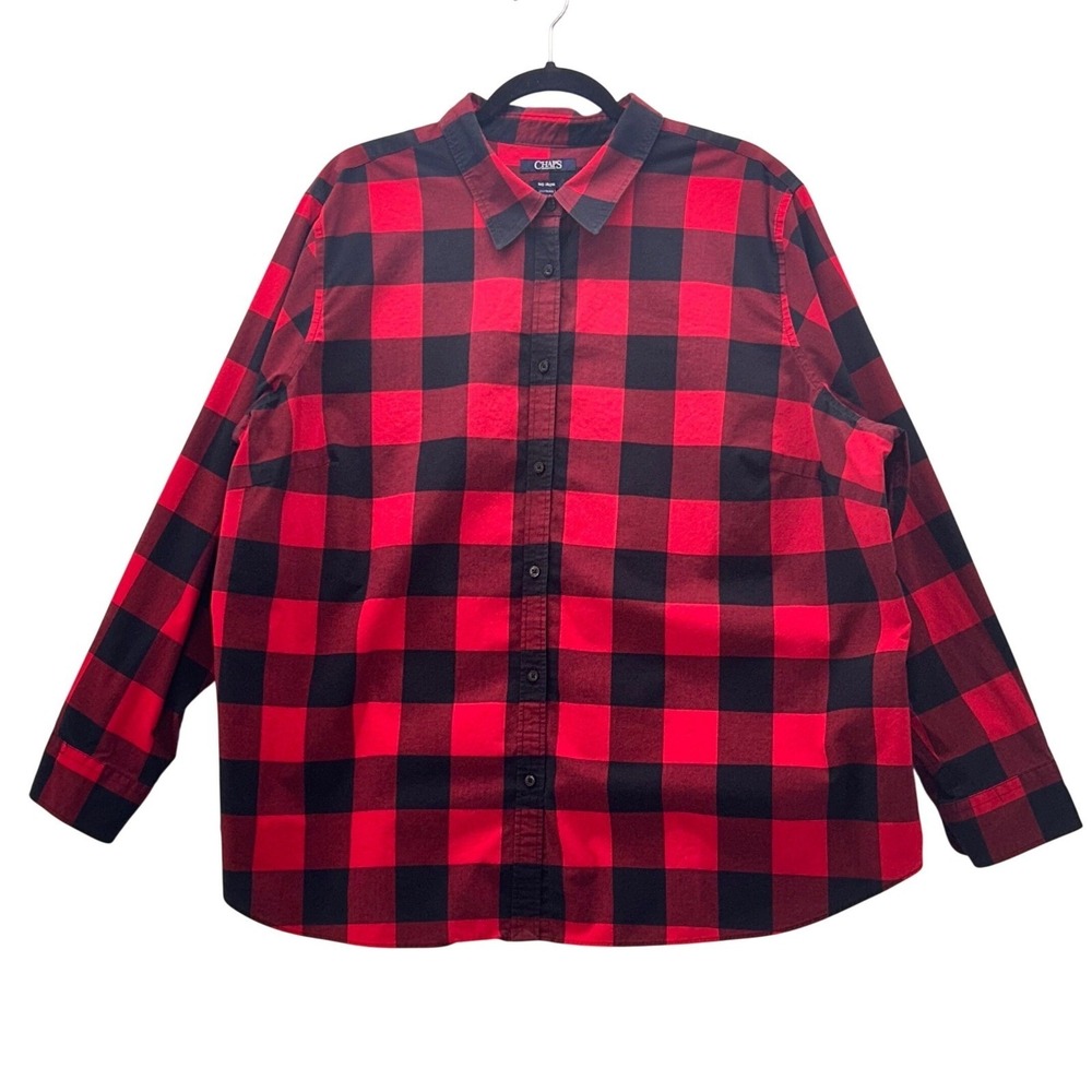 Chaps Button Up Shirt Buffalo Check 2X